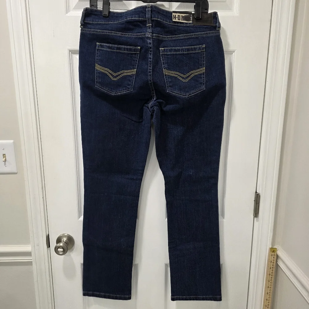 NWT Harley-Davidson Women's Straight Mid-Rise Jeans Dark Blue Size 30P